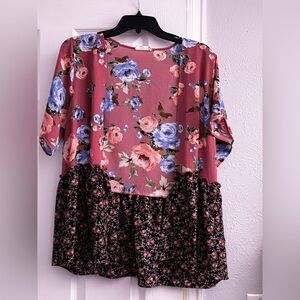 Altar’d State Womens Kimono S Open Front Short Ruffle Floral Cottage Fairygoth